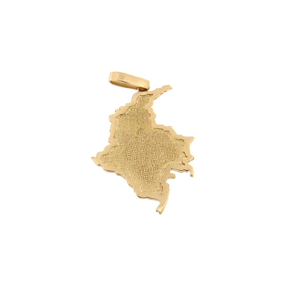 18ct gold Colombia map pendant