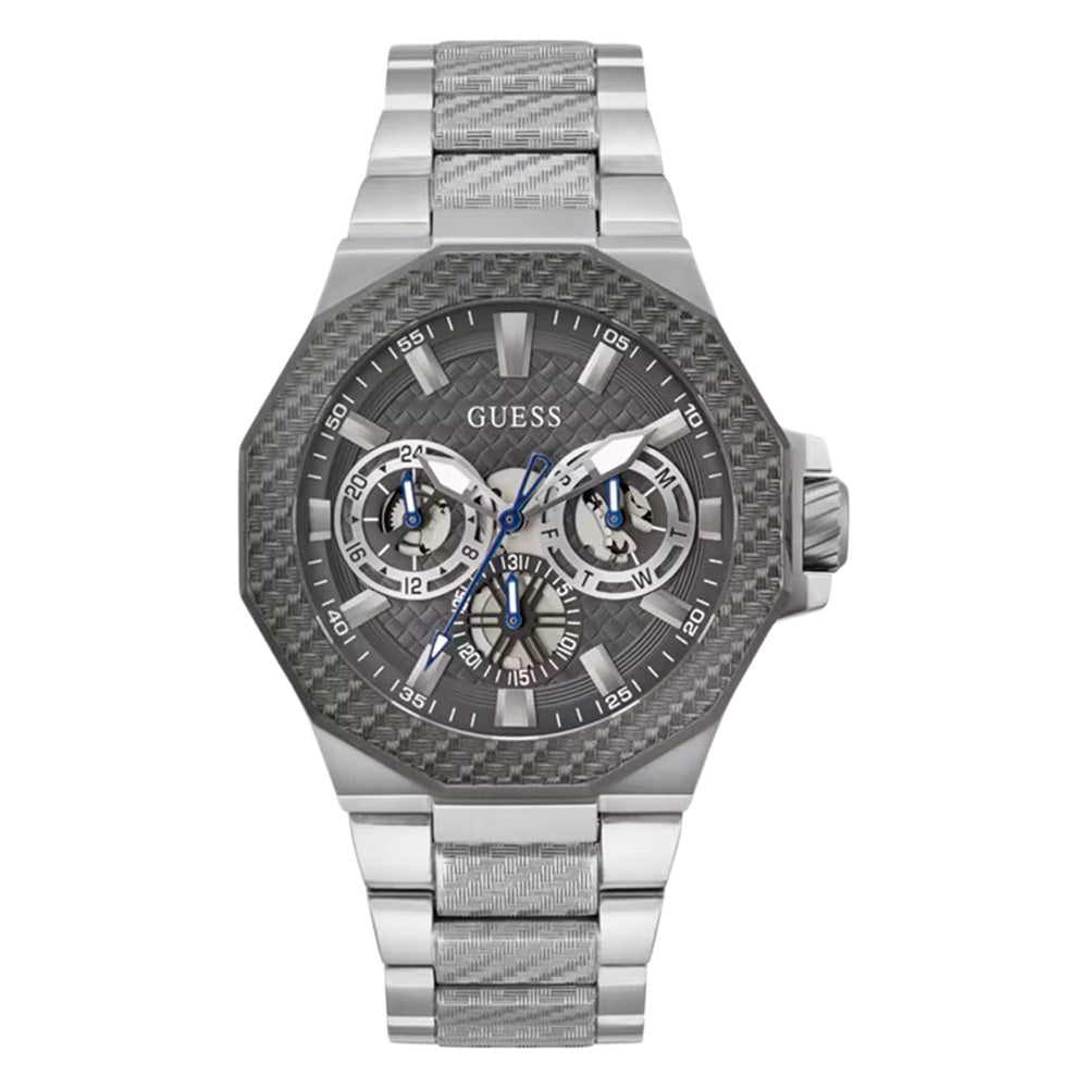 GUESS INDY GENTS C/2-TONE SS B/SILV