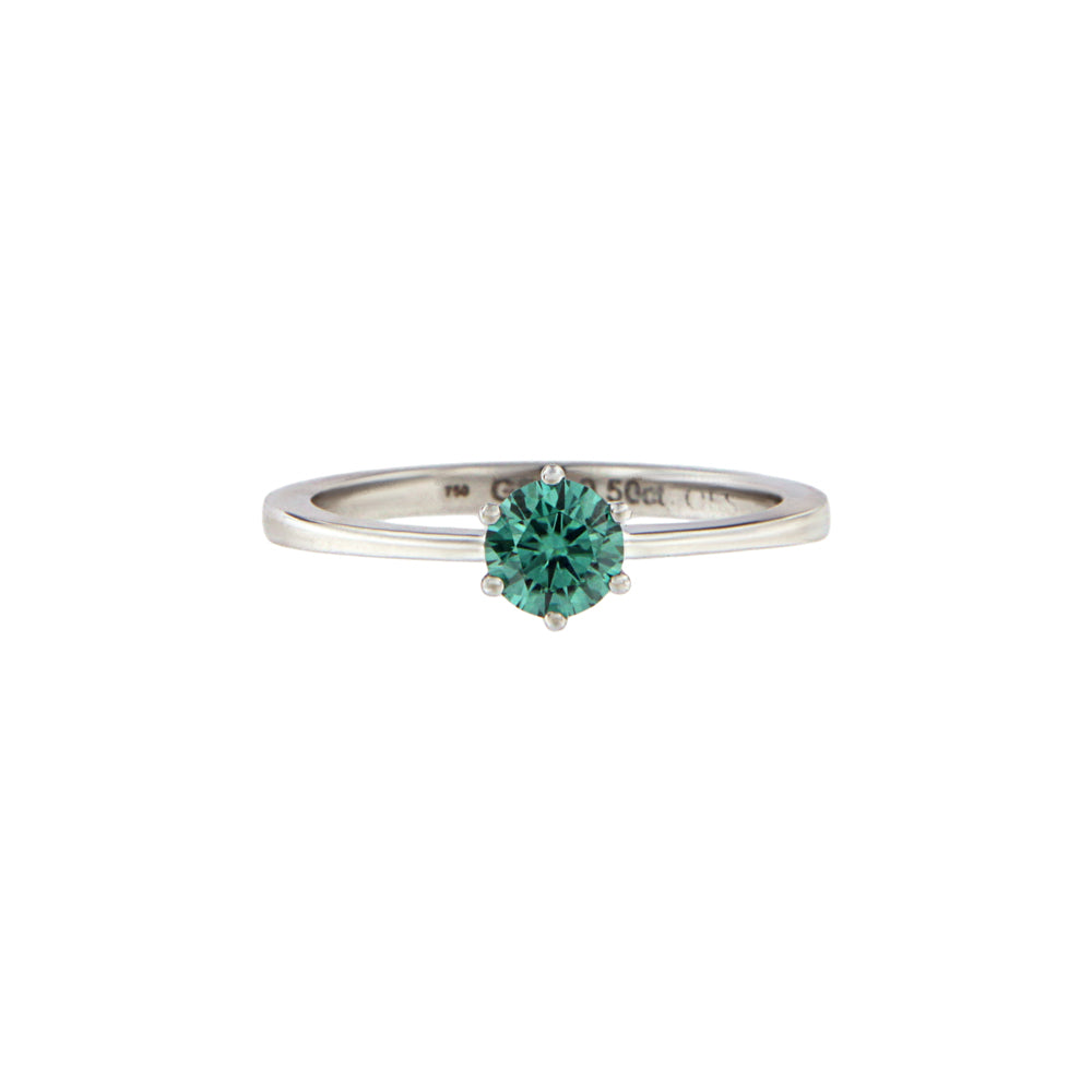 18ct gold Moissanite sint. ring green