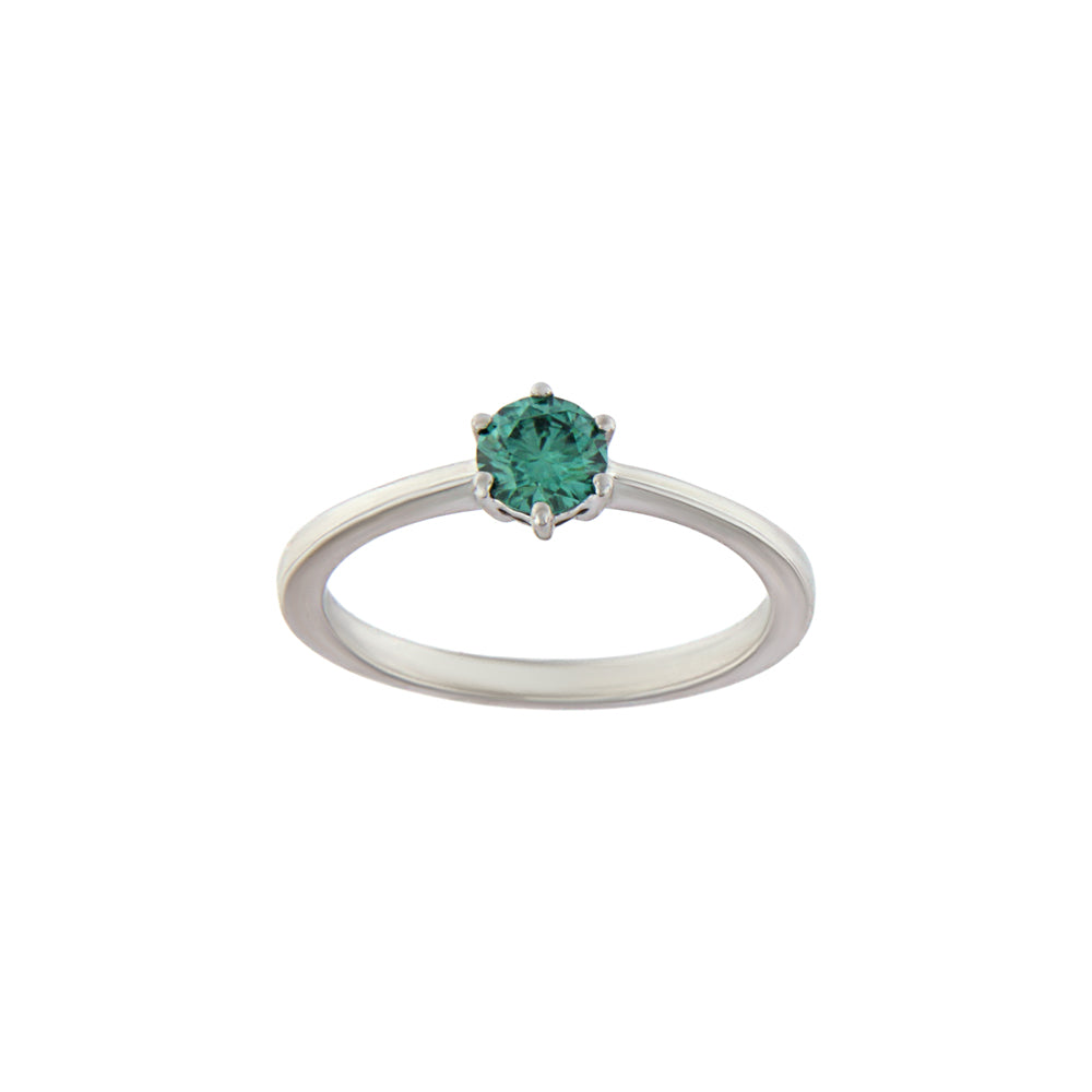 18ct gold Moissanite sint. ring green