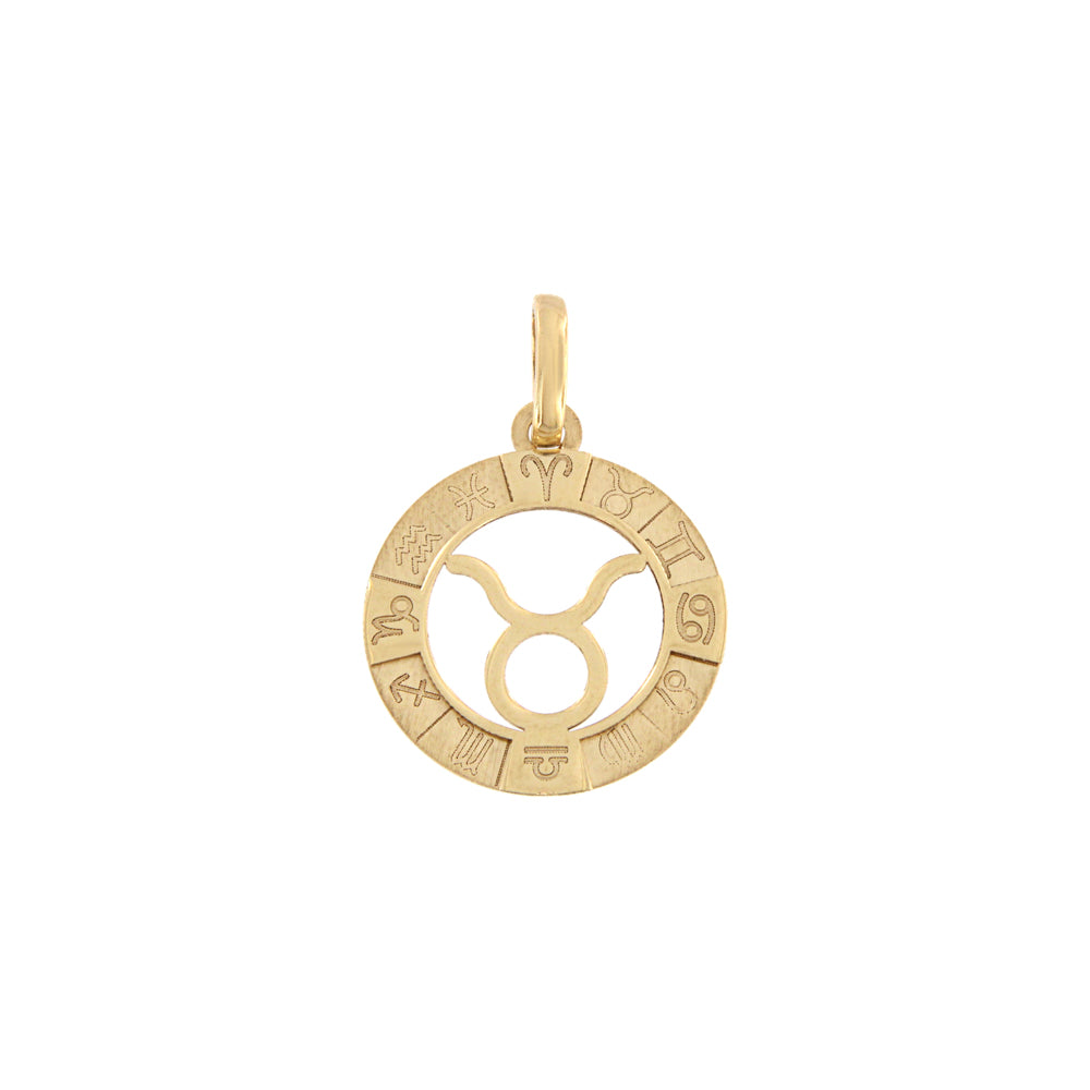 18ct gold Taurus zodiac pendant