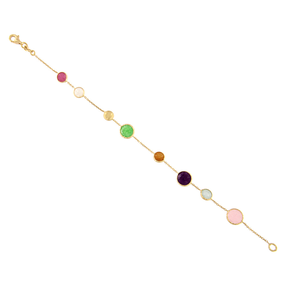 18ct gold Multicolored round stone bracelet