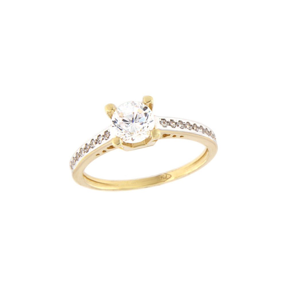 18ct gold Two-tone ring with white stones