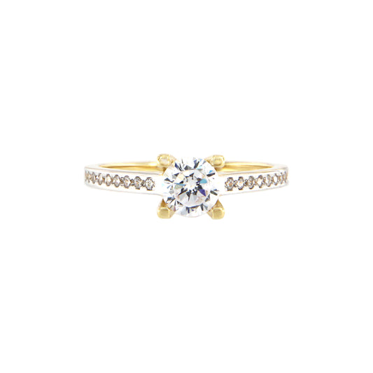 18ct gold Two-tone ring with white stones