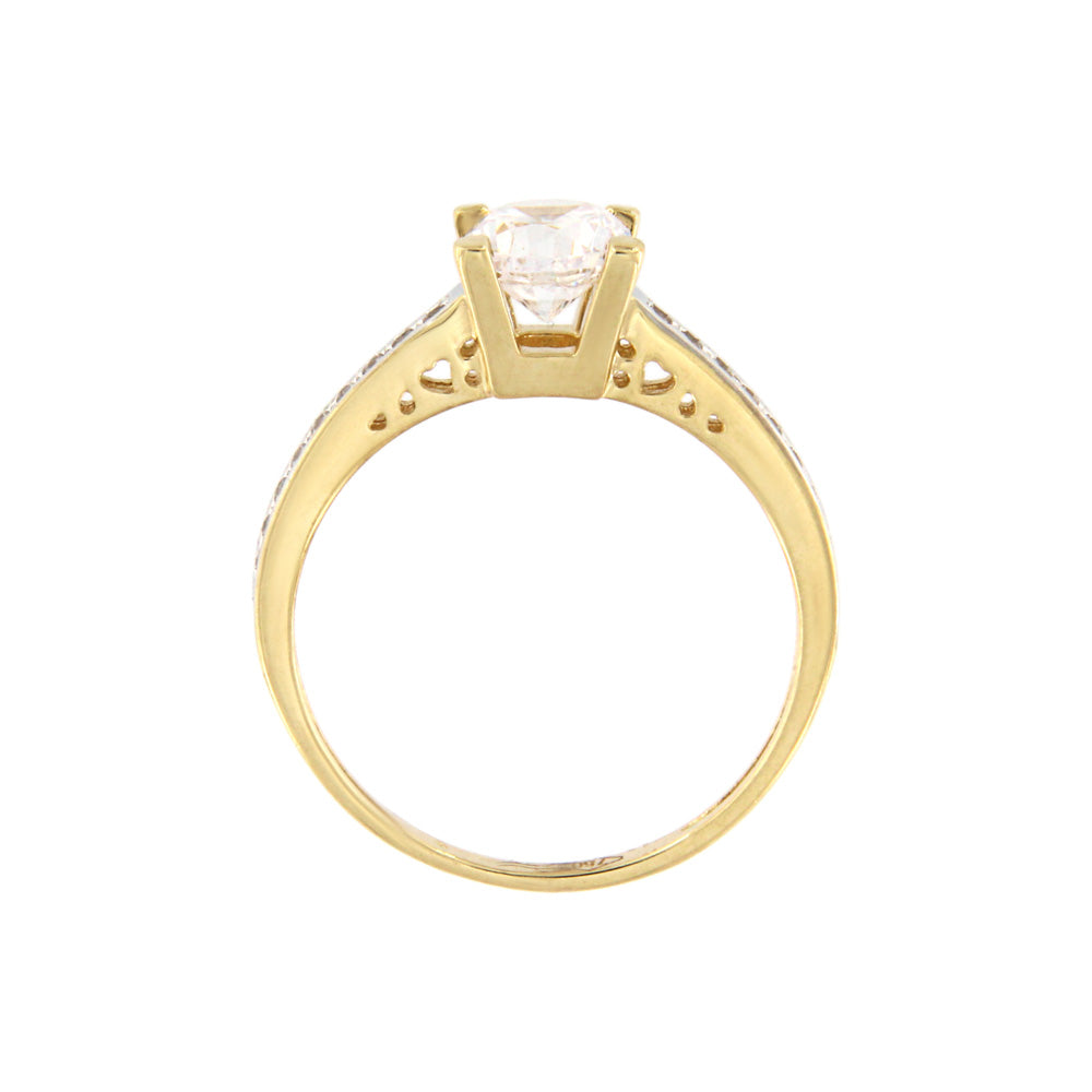 18ct gold Two-tone ring with white stones