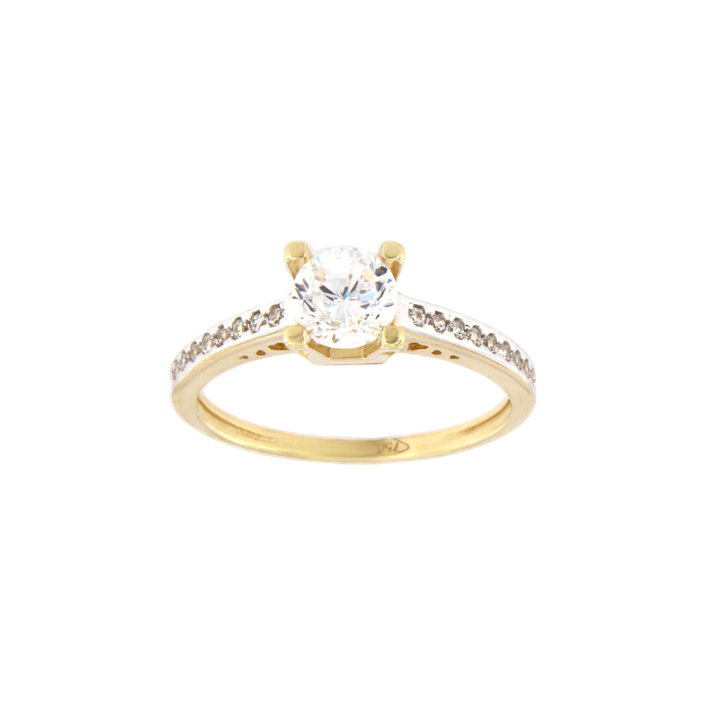 18ct gold Two-tone ring with white stones