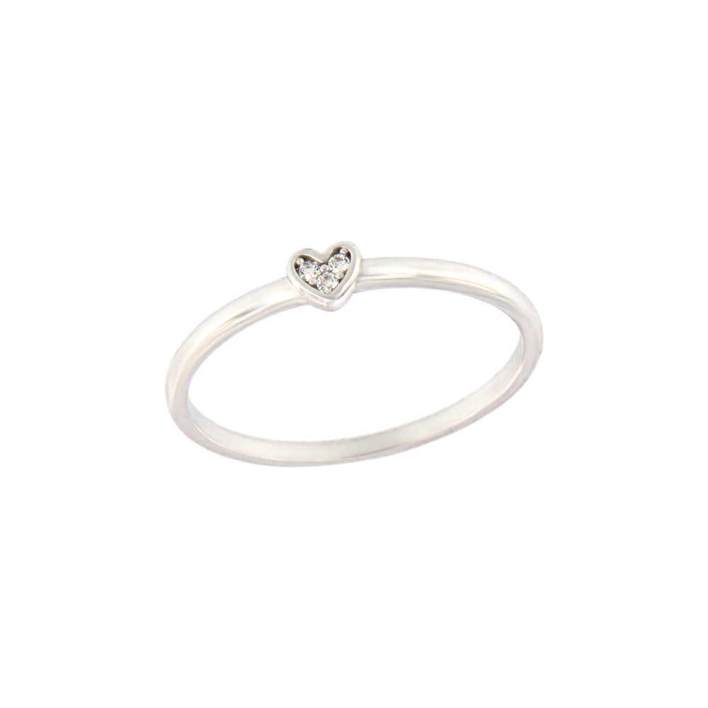 18ct gold White gold heart ring
