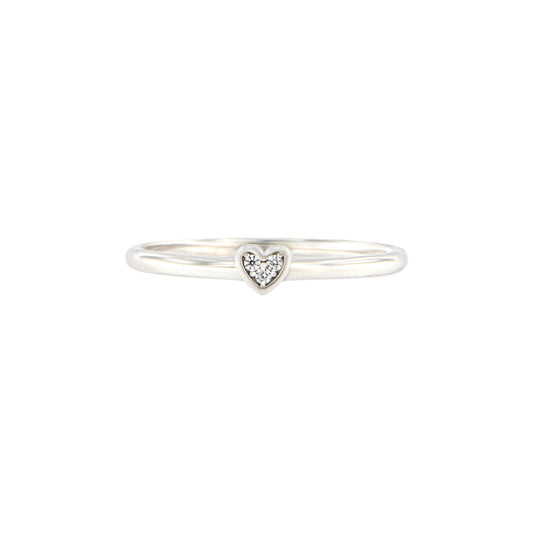 18ct gold White gold heart ring