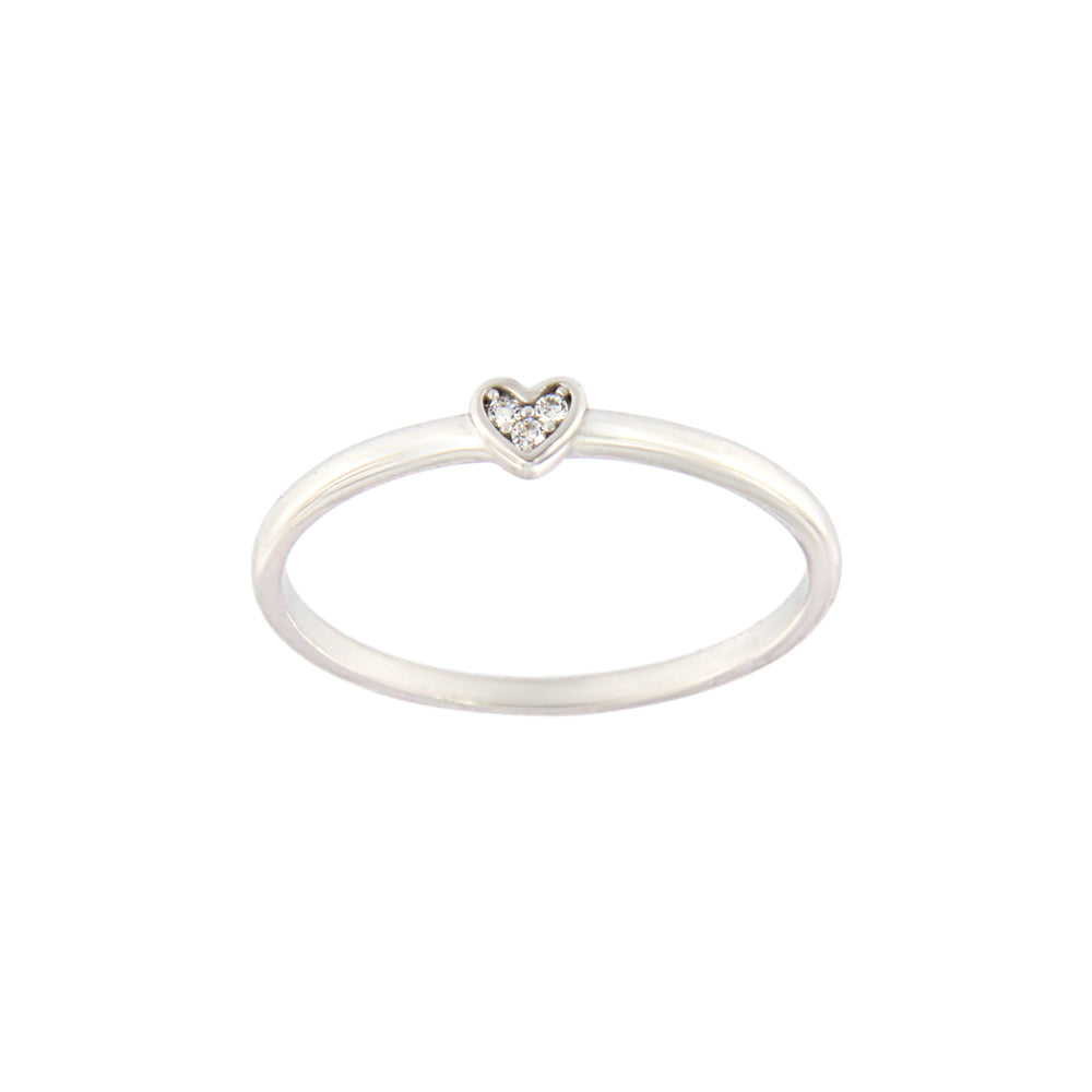 18ct gold White gold heart ring
