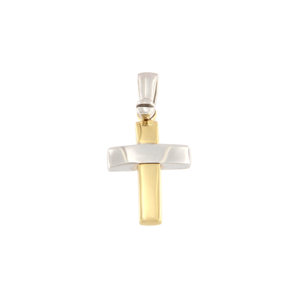 18ct gold Two-tone cross pendant