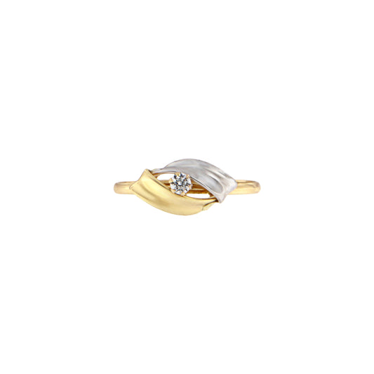 18ct gold Two-tone ring with stones