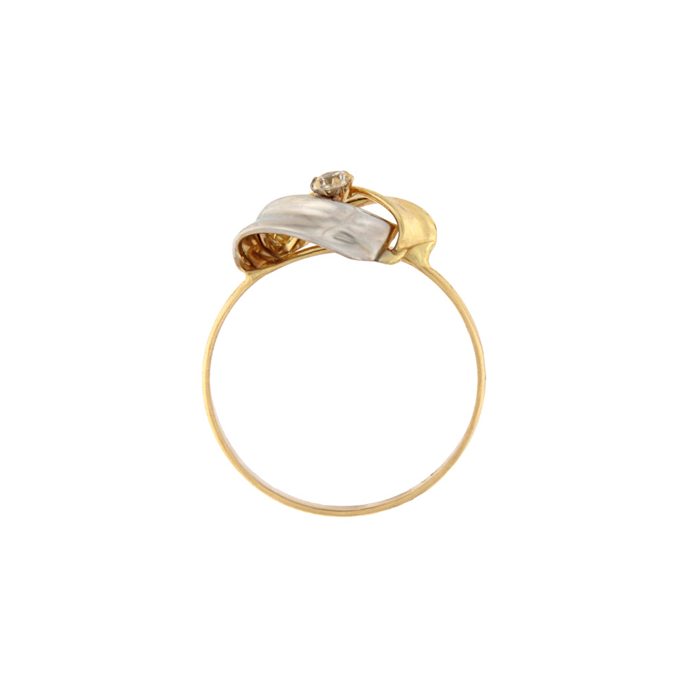 18ct gold Two-tone ring with stones