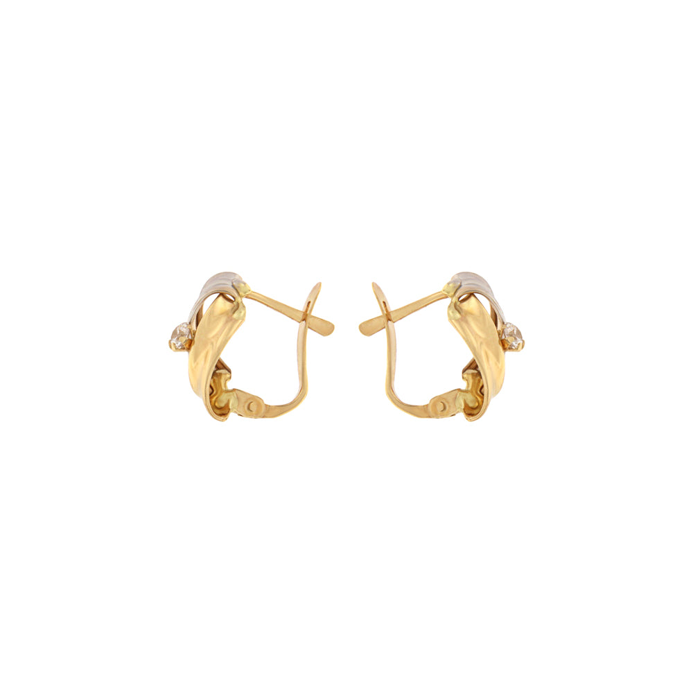 18ct gold Two-tone stone earrings