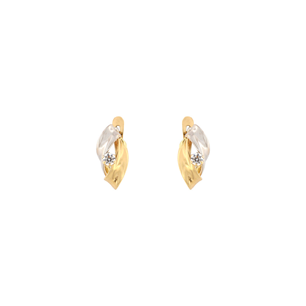 18ct gold Two-tone stone earrings