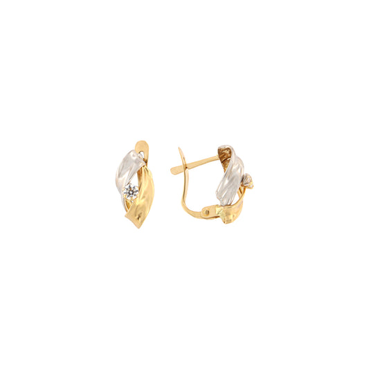 18ct gold Two-tone stone earrings