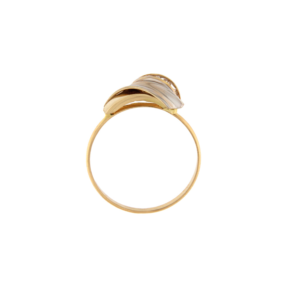 18ct gold Two-tone ring with stones