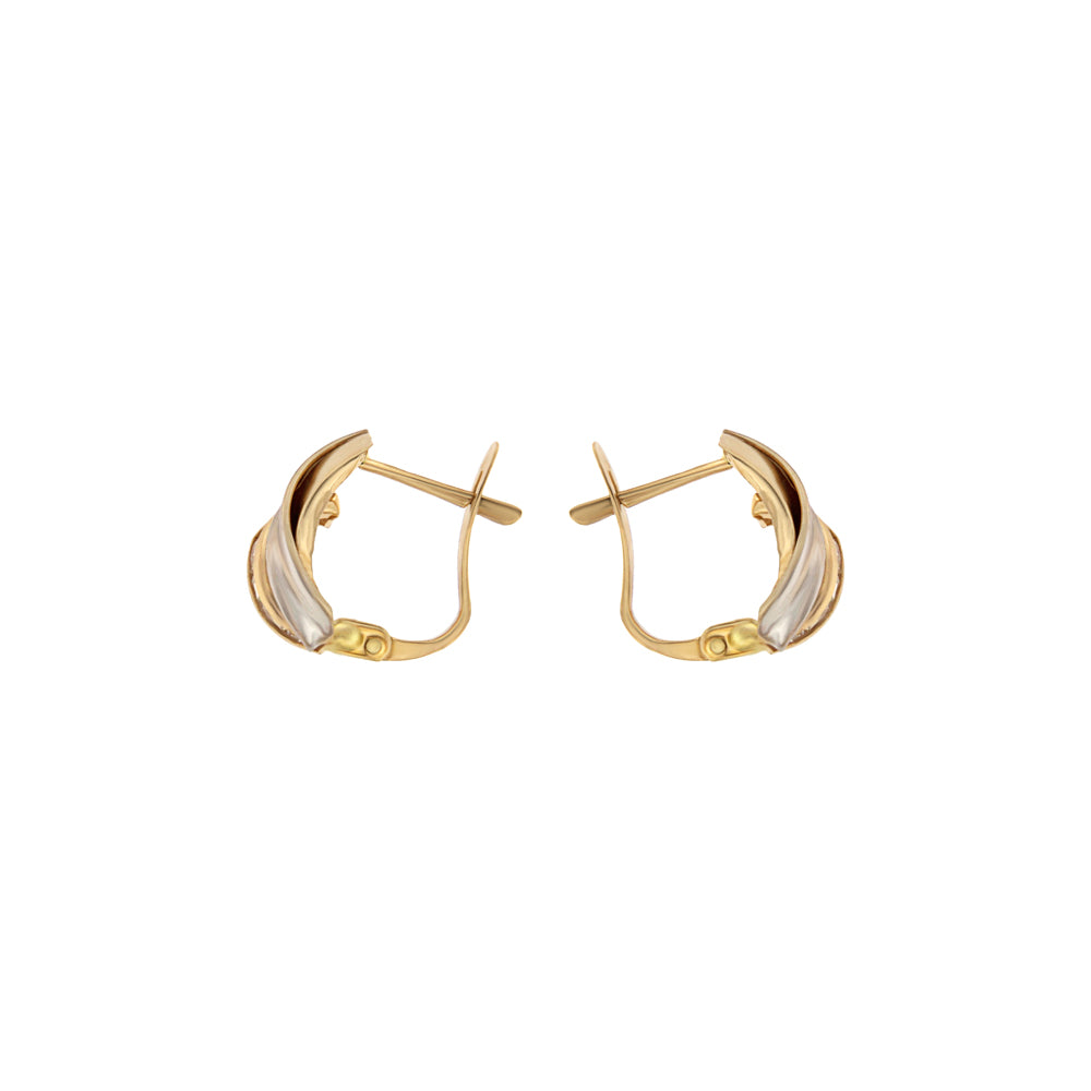 18ct gold Two-tone stone earrings
