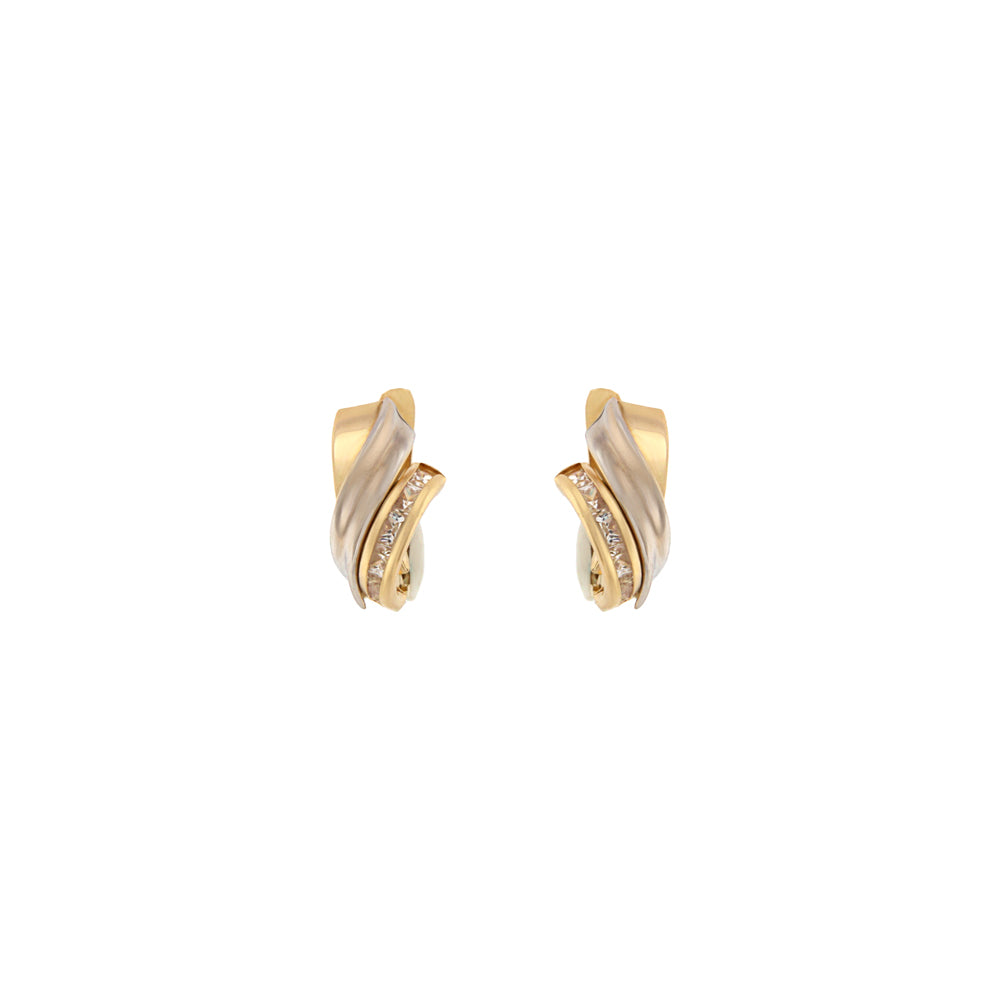 18ct gold Two-tone stone earrings