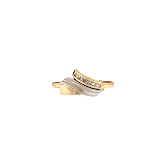 18ct gold Two-tone ring with stones