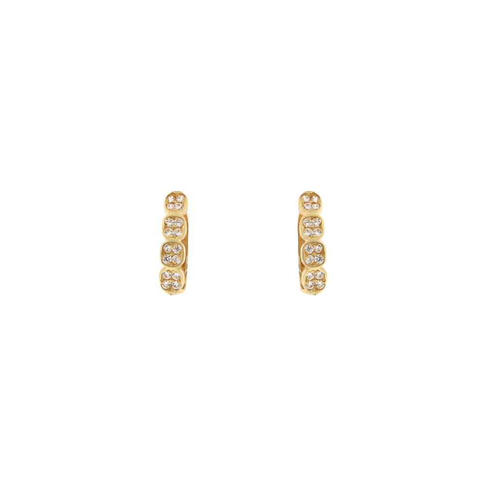 18ct gold White stone earrings