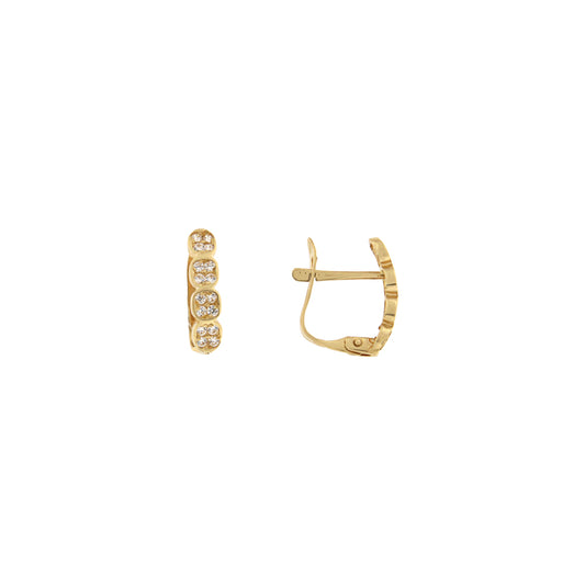18ct gold White stone earrings