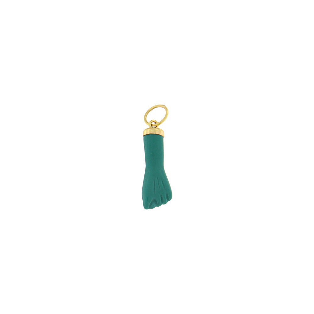 18ct gold Turquoise lucky fist pendant