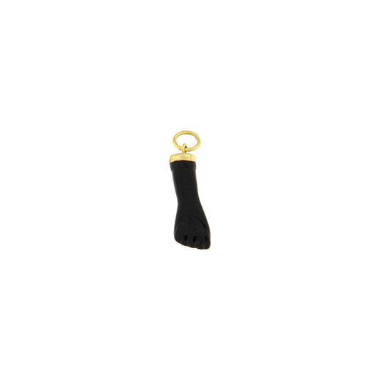 18ct gold Black lucky fist pendant