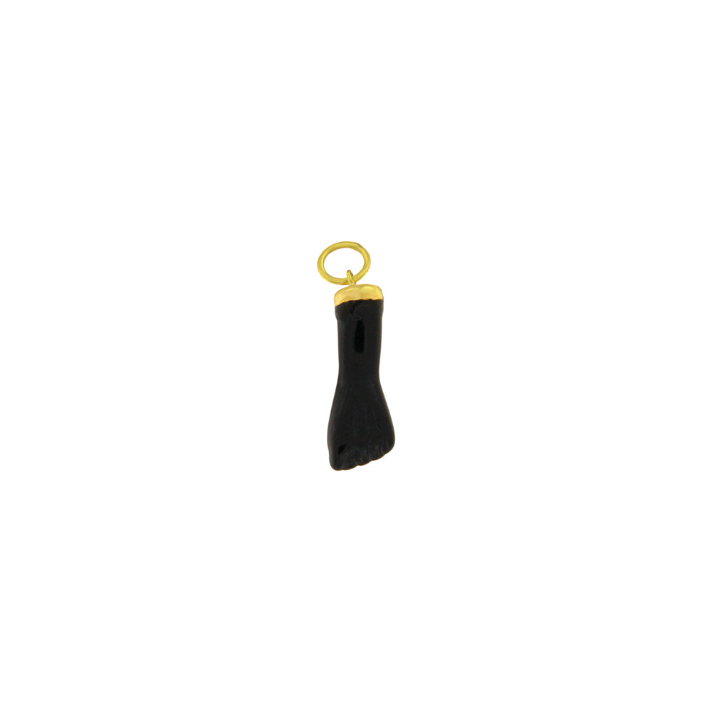 18ct gold Black lucky fist pendant
