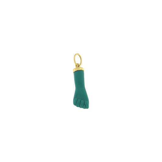 18ct gold Turquoise lucky fist pendant