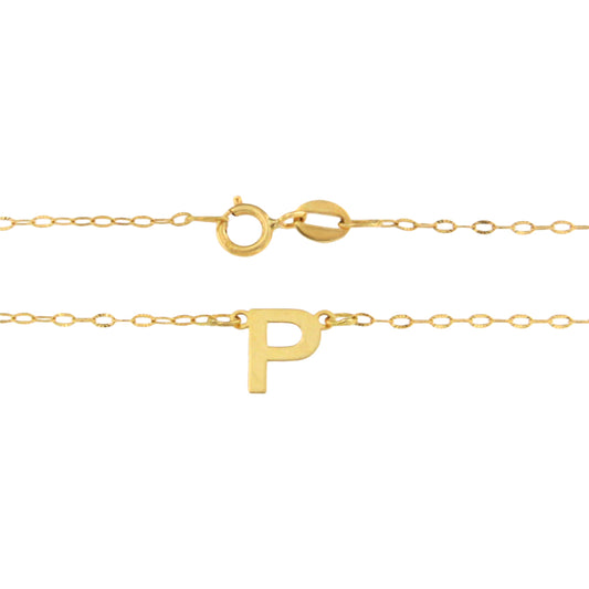 18ct gold Letter P necklace