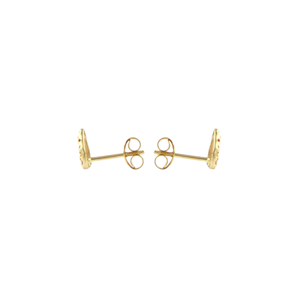 18ct gold Multicolor heart earrings