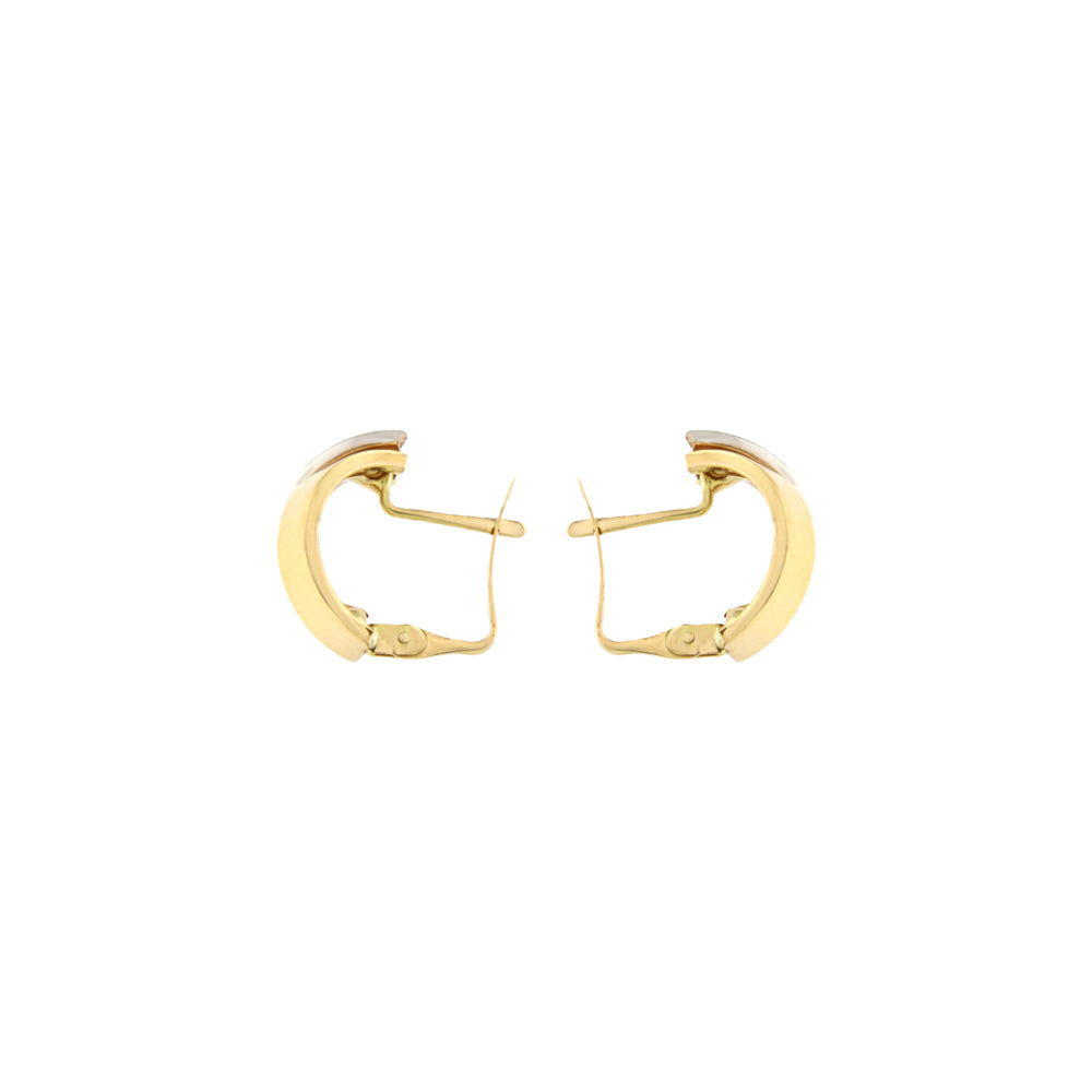 18ct gold Two-tone stone hoops