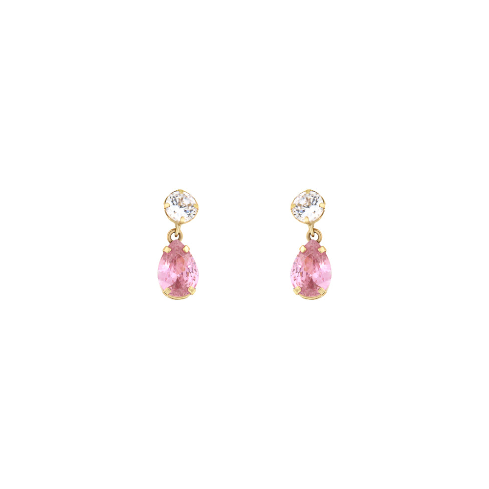 18ct gold Long pink drop earrings