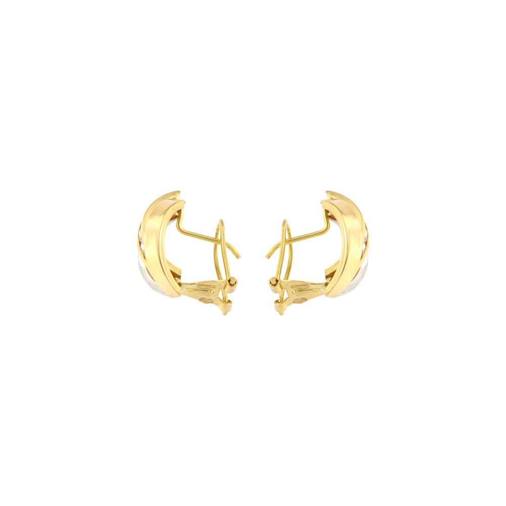 18ct gold Two-tone stone earrings