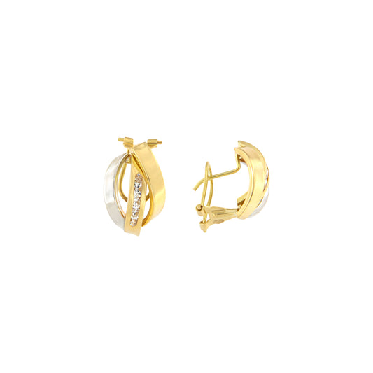 18ct gold Two-tone stone earrings