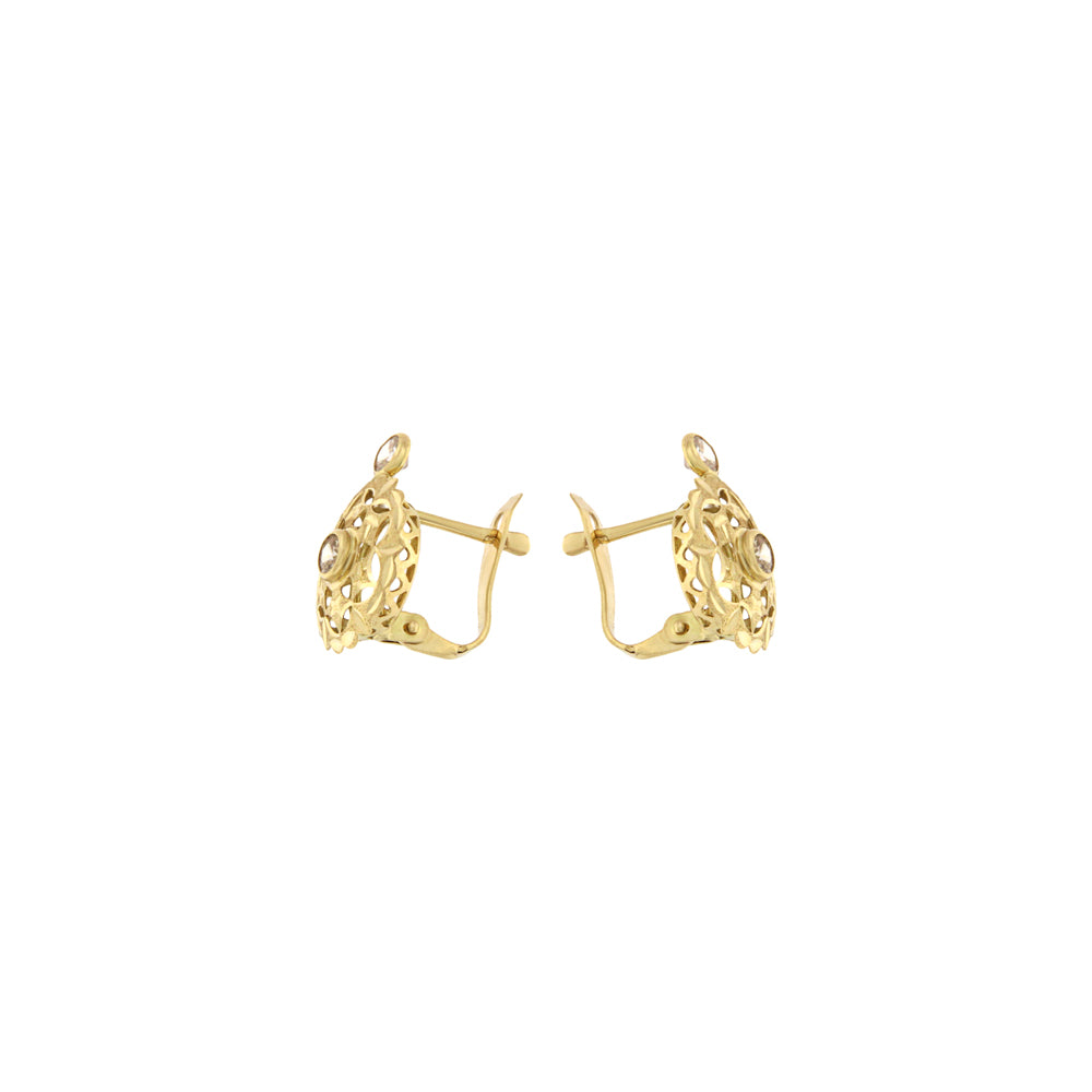 18ct gold Cuban CC pair earrings