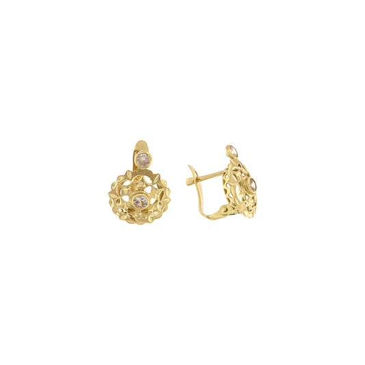 18ct gold Cuban CC pair earrings