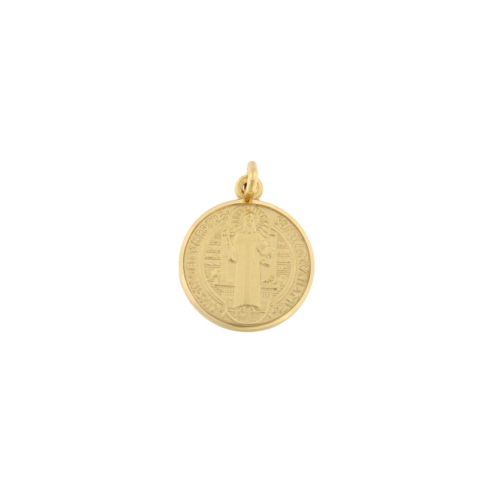 18ct gold Saint Benedict medal pendant