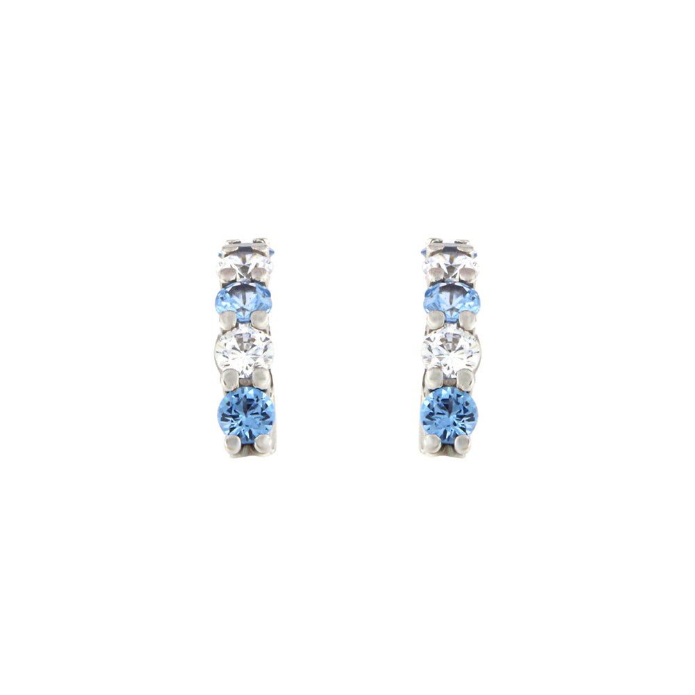 18ct gold Blue and white stone earrings