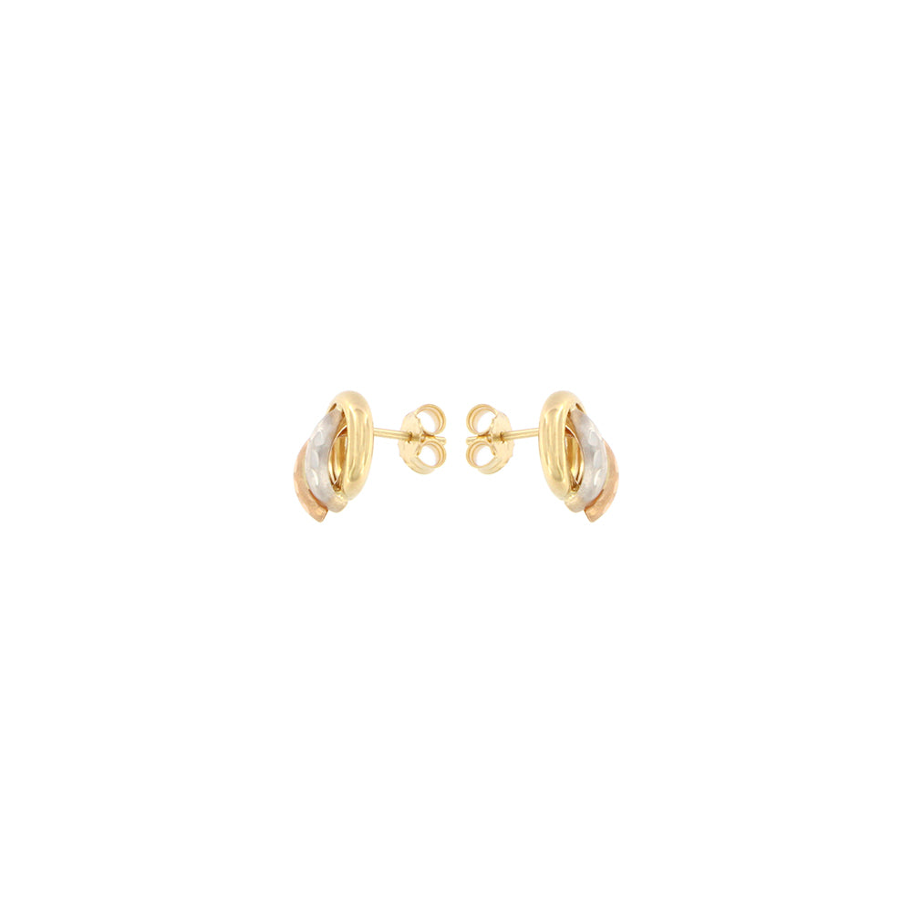 Pendientes tricolor de oro de 18 quilates