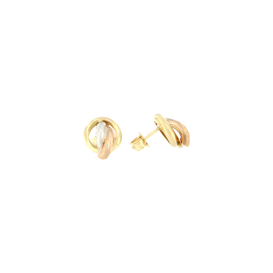 Pendientes tricolor de oro de 18 quilates