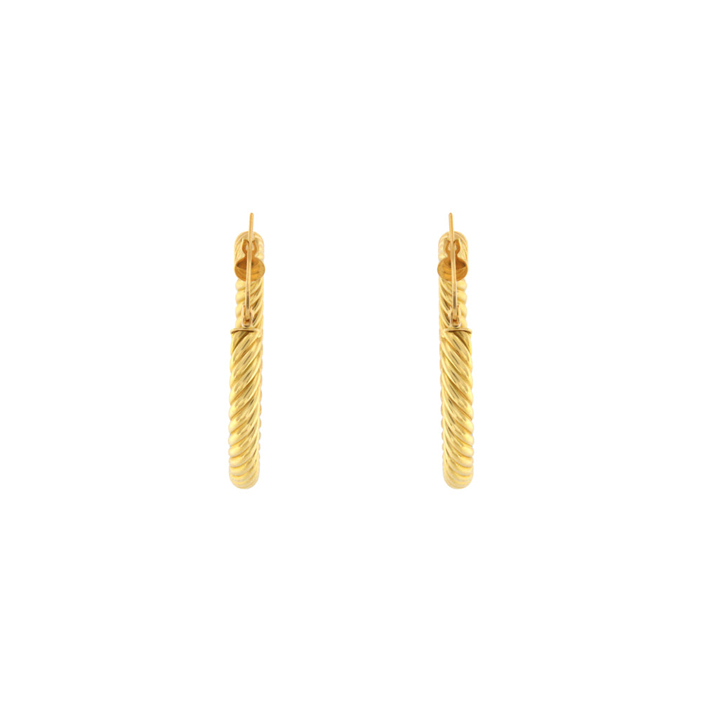 18ct gold Curly hoop earrings