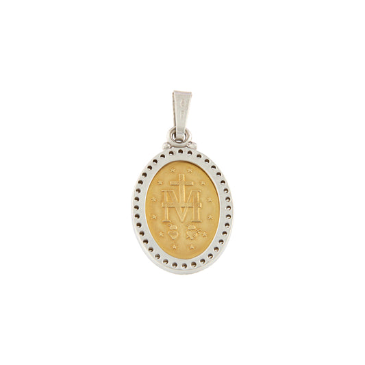 18ct gold Bicolor "The Miraculous" medal pendant with stones