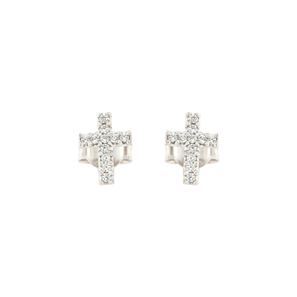 18ct gold Cross stud earrings