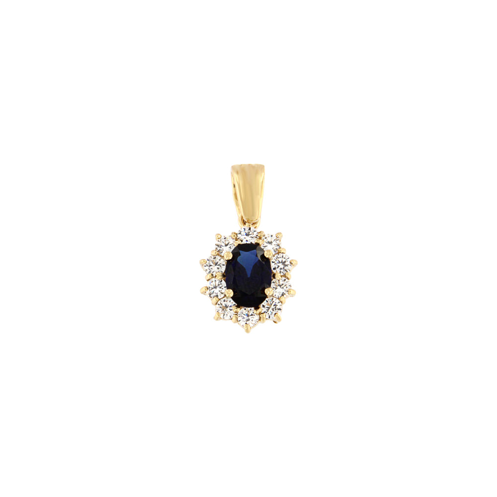 18ct gold Blue Circon pendant