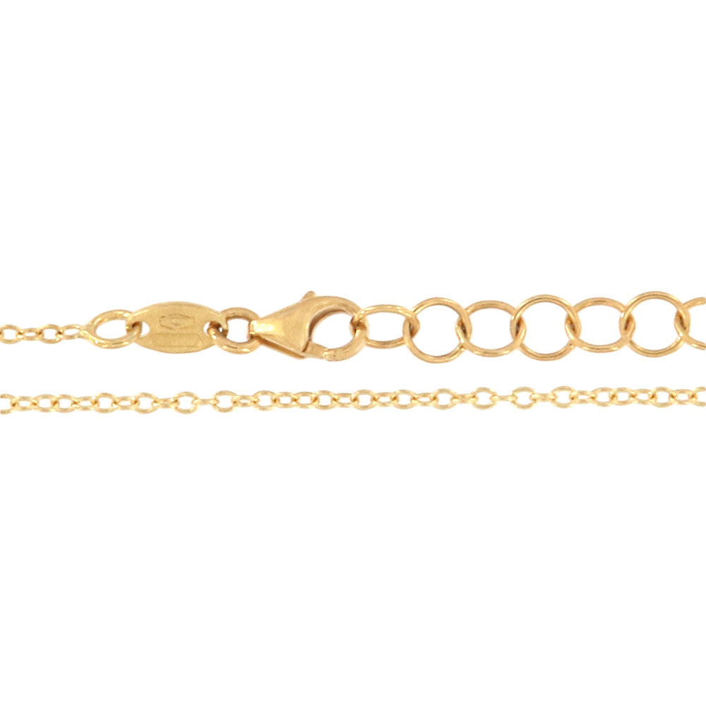 18ct gold Hand of Fatima necklace with stones