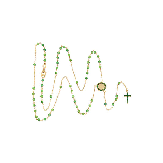 18ct gold Rosary necklace green