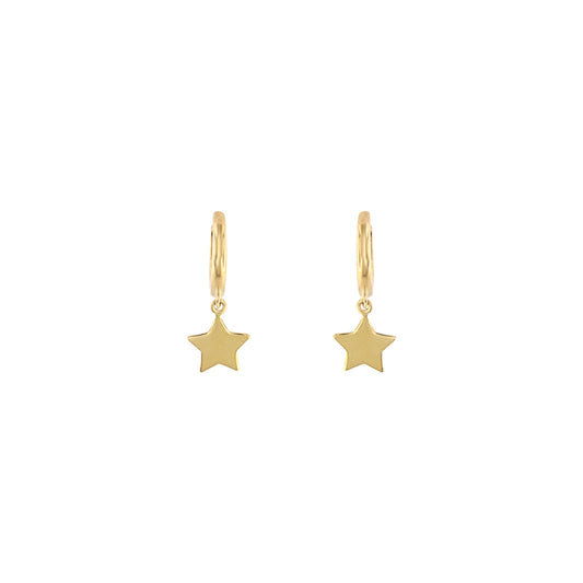 18ct gold Star Hoop earrings