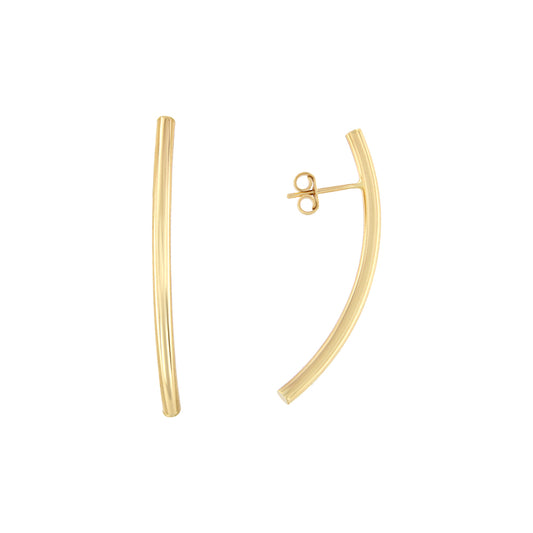 18ct gold Long tube earrings