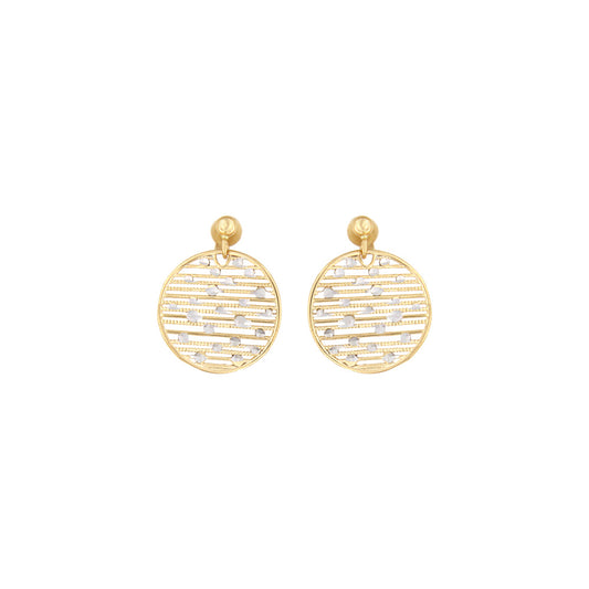 18ct gold Circle drop earrings